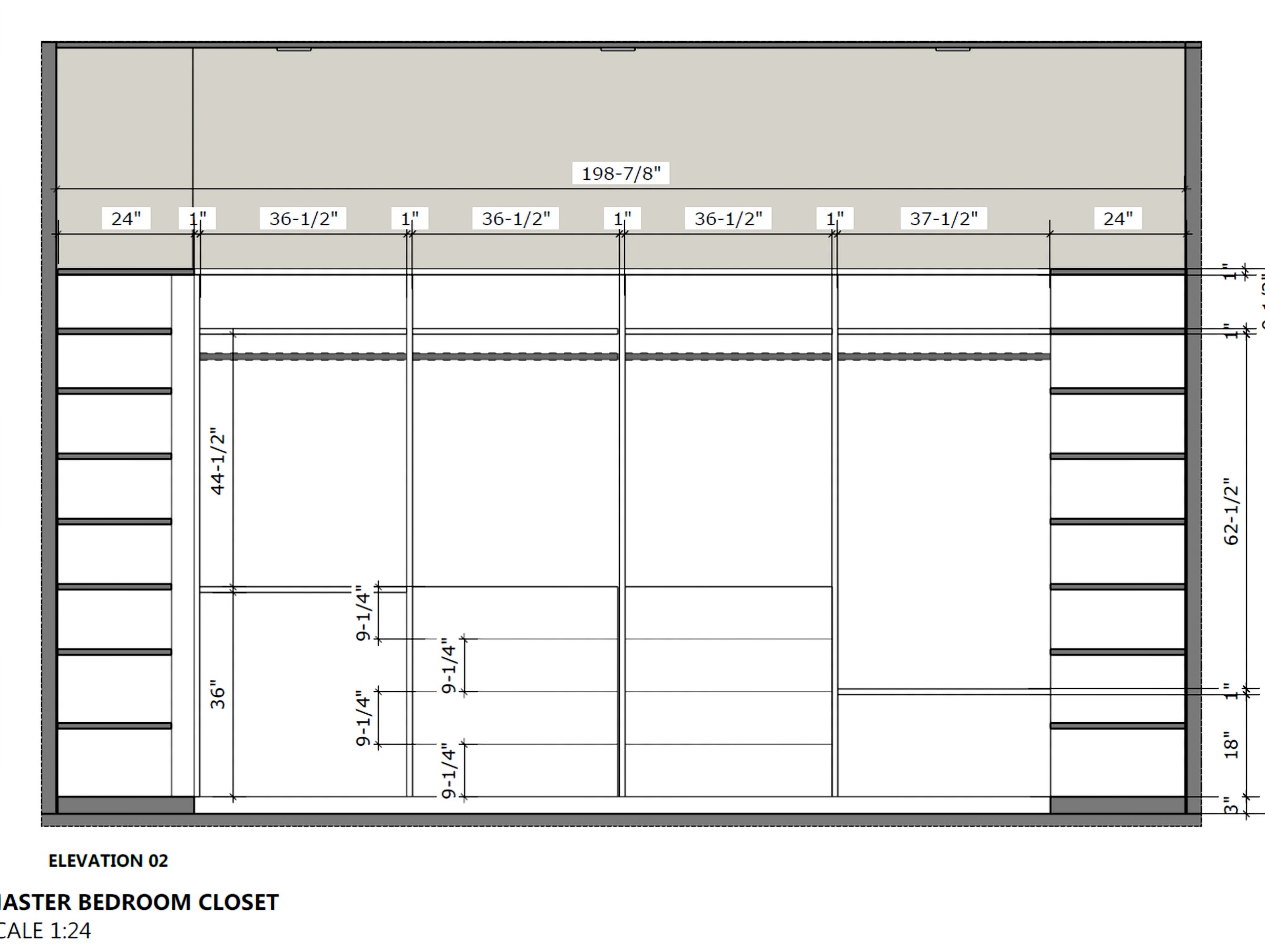 Custom walk-in closet elevation design Orlando