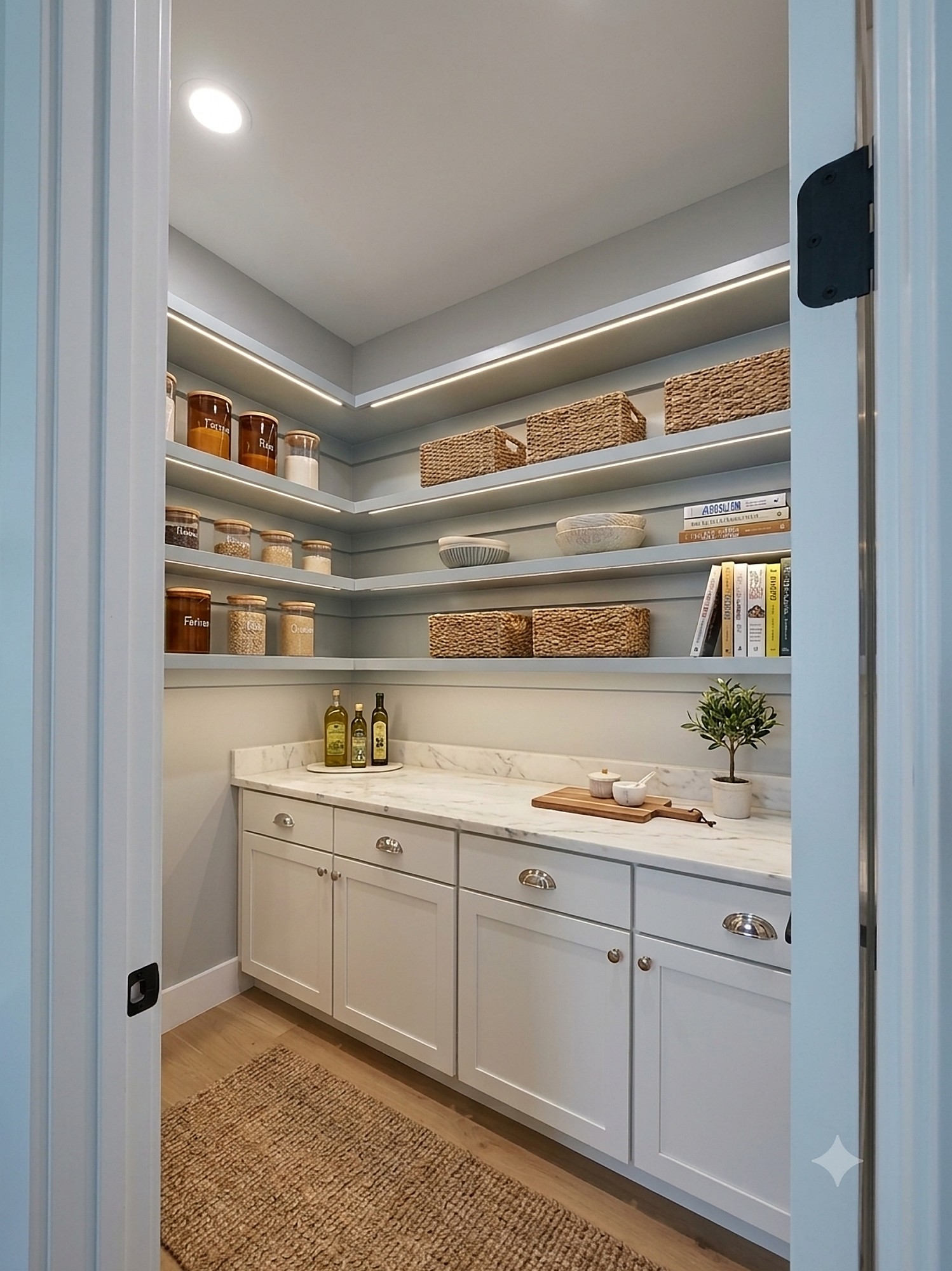 Walk-in pantry with cabinets and counter Orlando